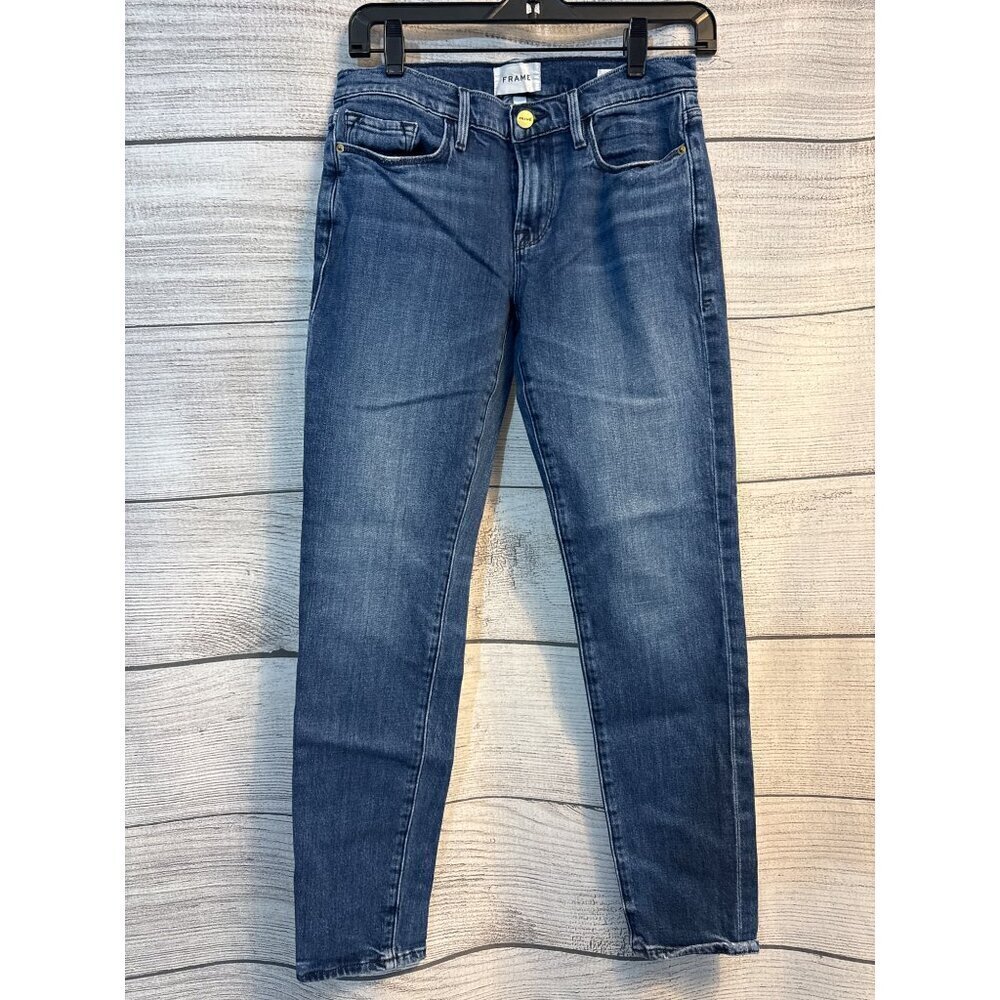 Frame Le Garcon Medium Wash Straight Leg Denim Jeans Size 24